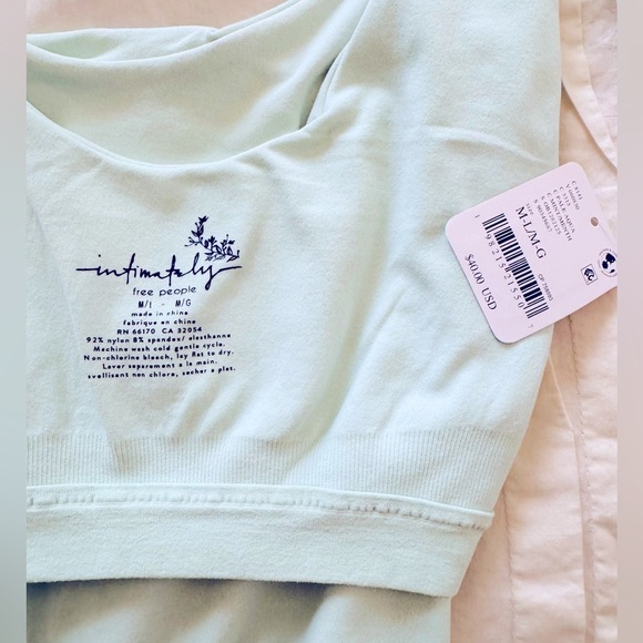 NWT Free People Intimately Clean Lines Pale Aqua-Mint Green Bodysuit Size M/L - Picture 3 of 6